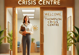 open doors of an Crisis Centre welcoming people