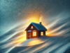 AN Ai generate artwork depicting A house in a snow storm.