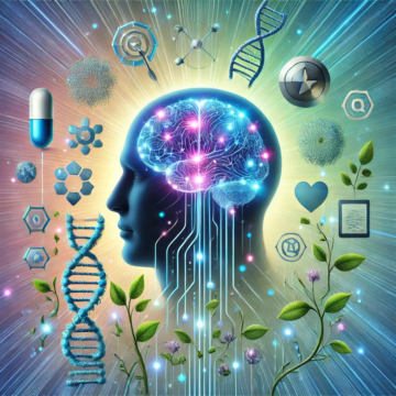 cover art for my blog "10 Groundbreaking Mental Health Discoveries You Need to Know", it shows a brain and other symbols ( DNA, hearts) around